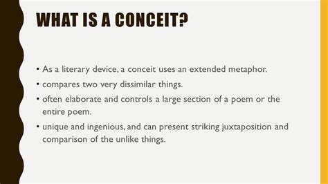 what is a conceit in poetry and how does it reflect the author's inner world?